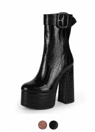 Addams Damskie Buty Na Wysokim Obcasie Na Platformie Czarne