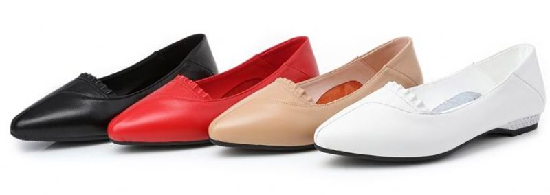Adela Damskie Płaskie Buty - Czerwony