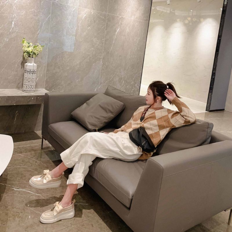 Adoura Damskie Buty Na Platformie - Morelowy