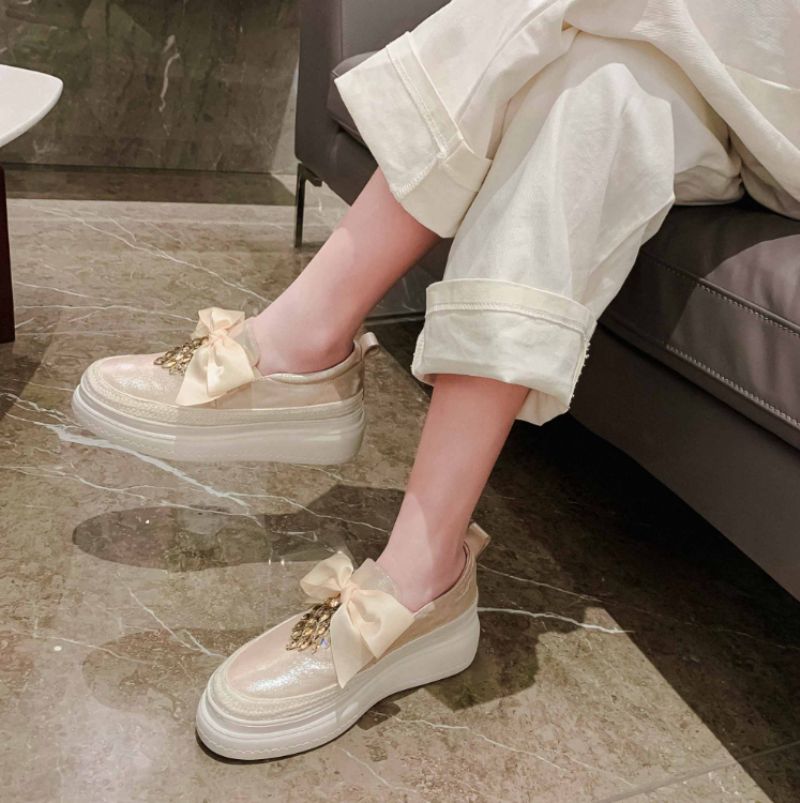 Adoura Damskie Buty Na Platformie - Morelowy