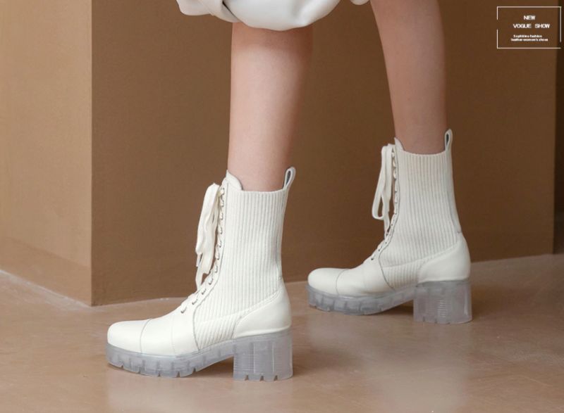 Alana Boots Mid Calf - Biały