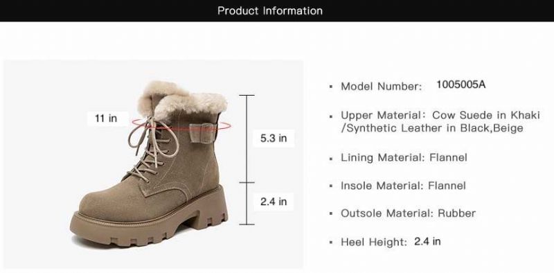 Alanis Damskie Buty Śnieżne - Khaki