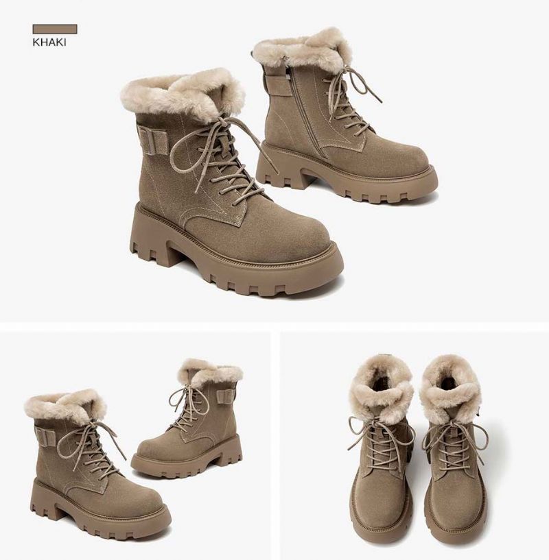 Alanis Damskie Buty Śnieżne - Khaki