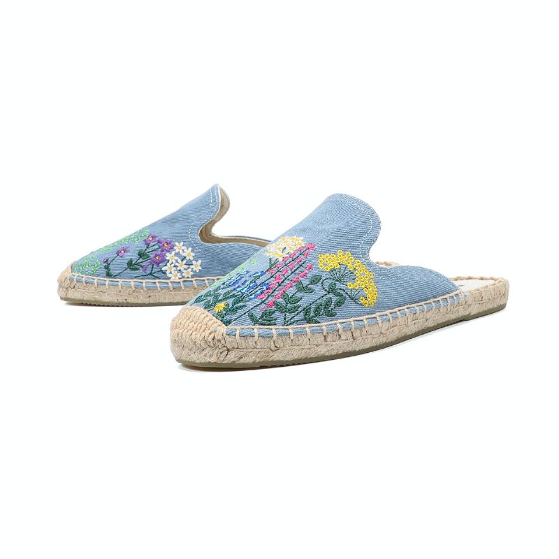 Albani Damskie Wsuwane Espadryle Chodaki - Niebieski
