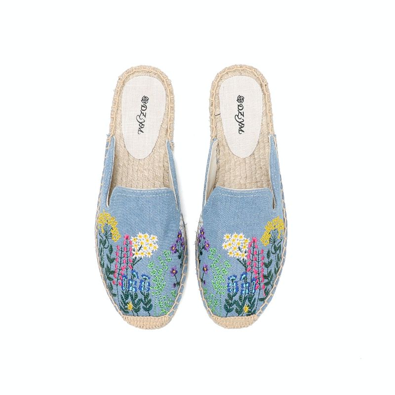 Albani Damskie Wsuwane Espadryle Chodaki - Niebieski