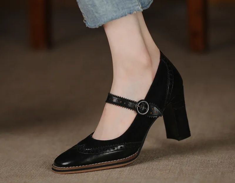 Albany Damskie Buty Brogues Pompy - Morelowy