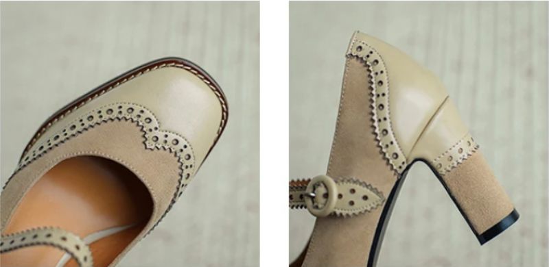 Albany Damskie Buty Brogues Pompy - Morelowy