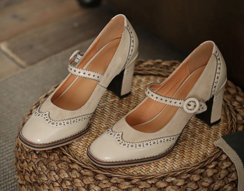 Albany Damskie Buty Brogues Pompy - Morelowy