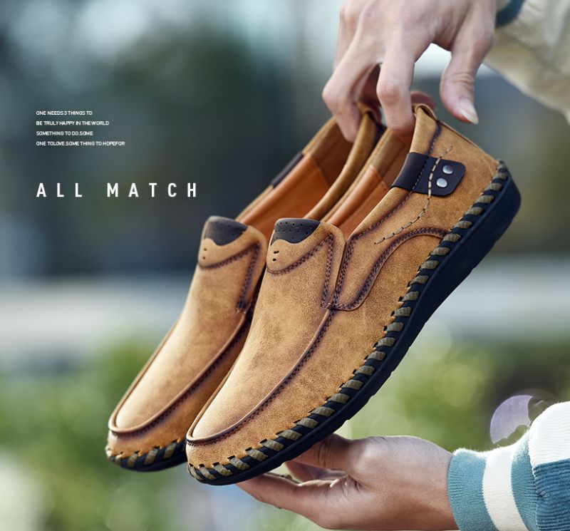 Alberth Męskie Mokasyny Codzienne Buty - Khaki