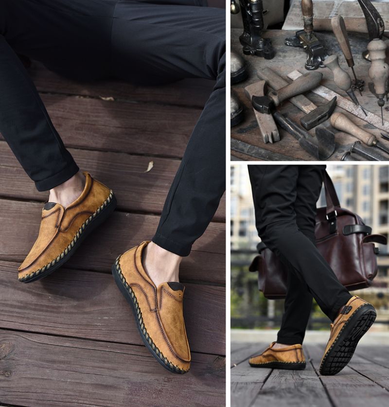 Alberth Męskie Mokasyny Codzienne Buty - Khaki