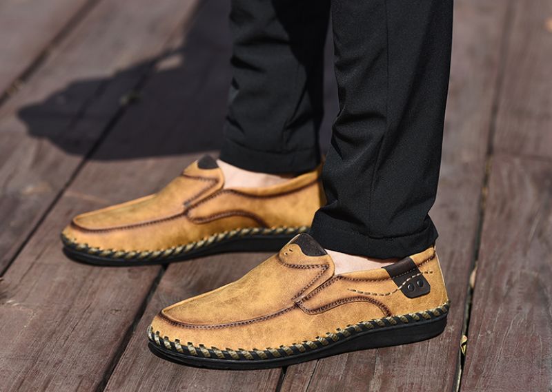 Alberth Męskie Mokasyny Codzienne Buty - Khaki