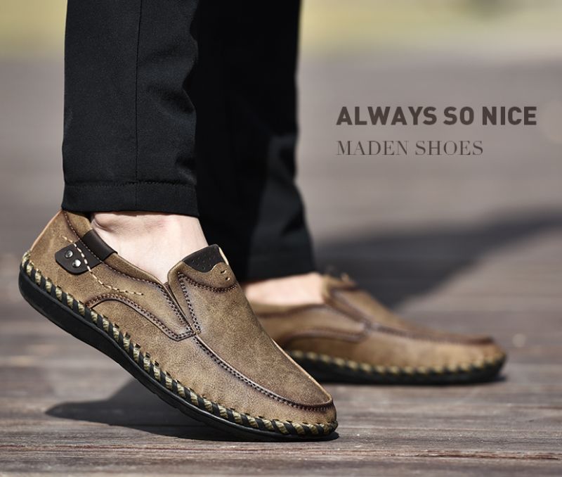Alberth Męskie Mokasyny Codzienne Buty - Khaki