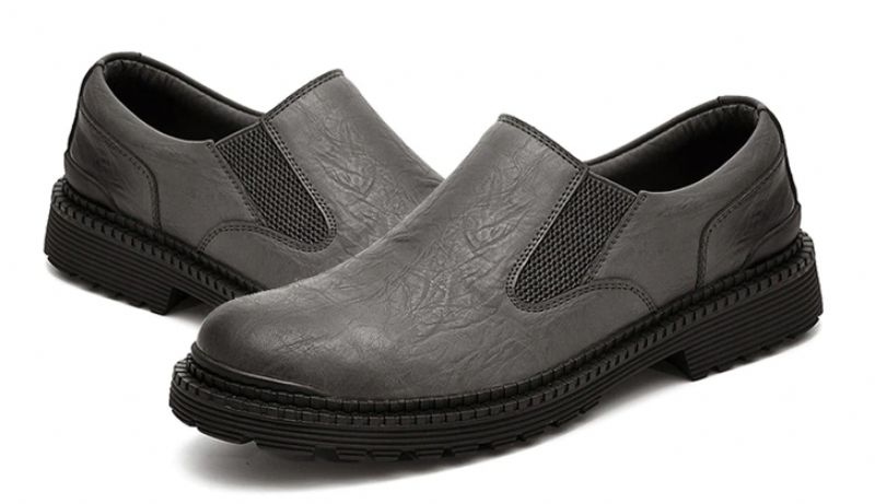 Alden Męskie Buty Wsuwane Oxford - Szary