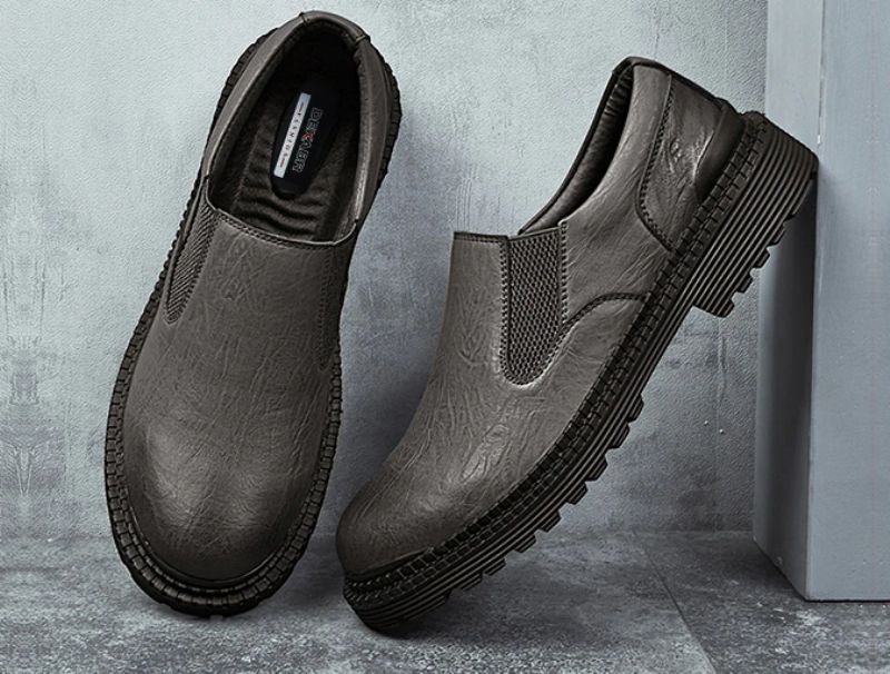 Alden Męskie Buty Wsuwane Oxford - Szary