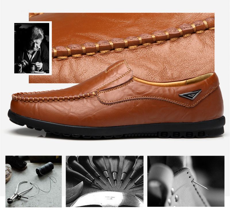 Alei Męskie Mokasyny Eleganckie Buty - Pomarańczowy