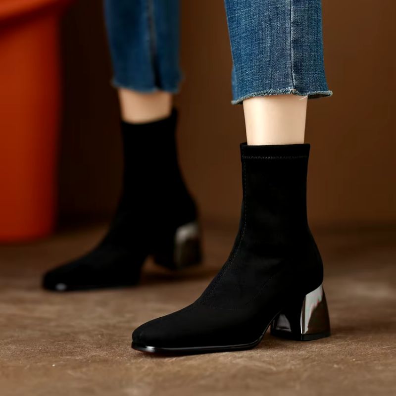 Aleja Damskie Eleganckie Buty Do Kostki - Czarny