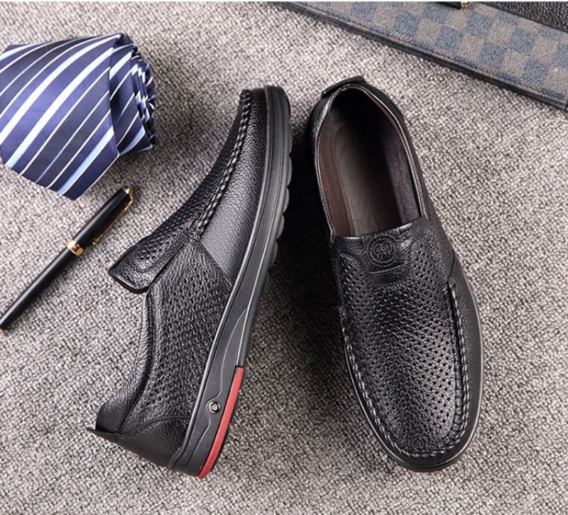 Alevin Męskie Mokasyny Eleganckie Buty - Czarny