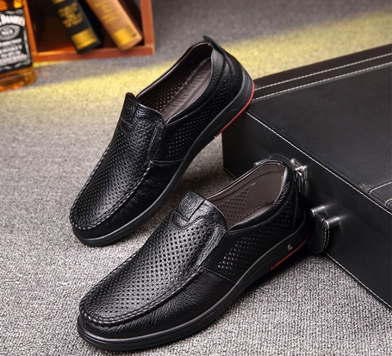 Alevin Męskie Mokasyny Eleganckie Buty - Czarny
