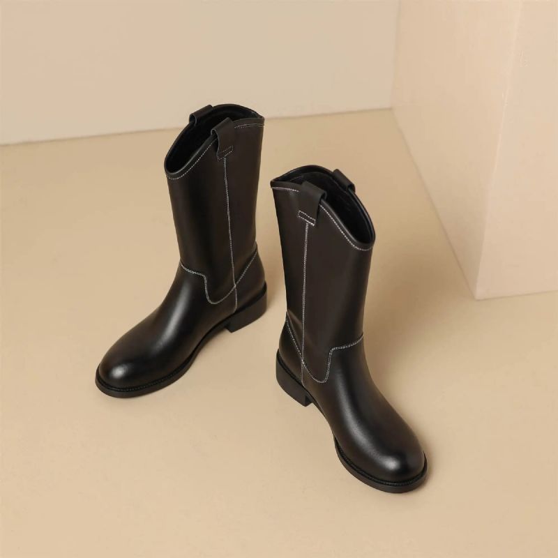 Alisa Damskie Buty Do Połowy Łydki - Morelowy