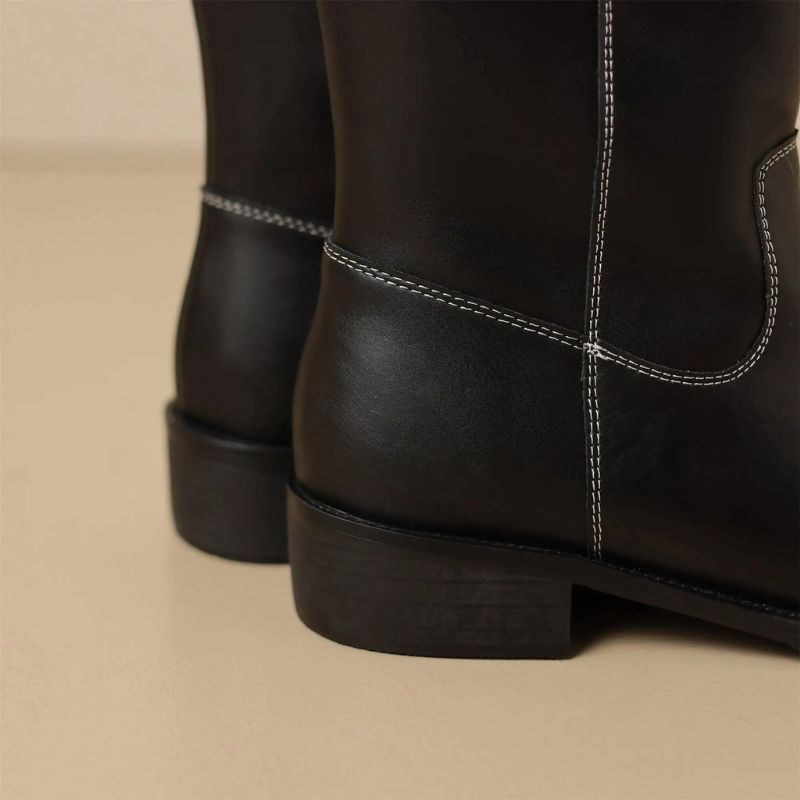 Alisa Damskie Buty Do Połowy Łydki - Morelowy
