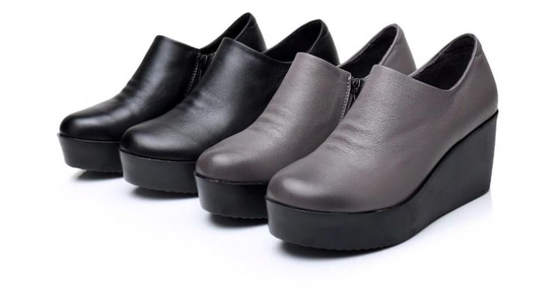 Alix Damskie Buty Na Platformie Spring Autumn Slip-on - Szary
