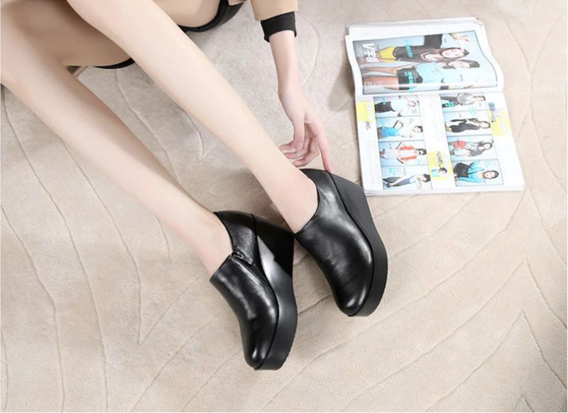 Alix Damskie Buty Na Platformie Spring Autumn Slip-on - Szary
