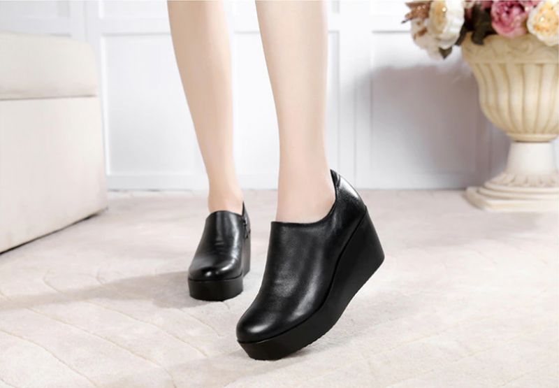 Alix Damskie Buty Na Platformie Spring Autumn Slip-on - Szary