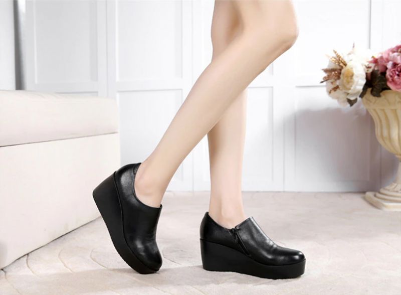 Alix Damskie Buty Na Platformie Spring Autumn Slip-on - Szary