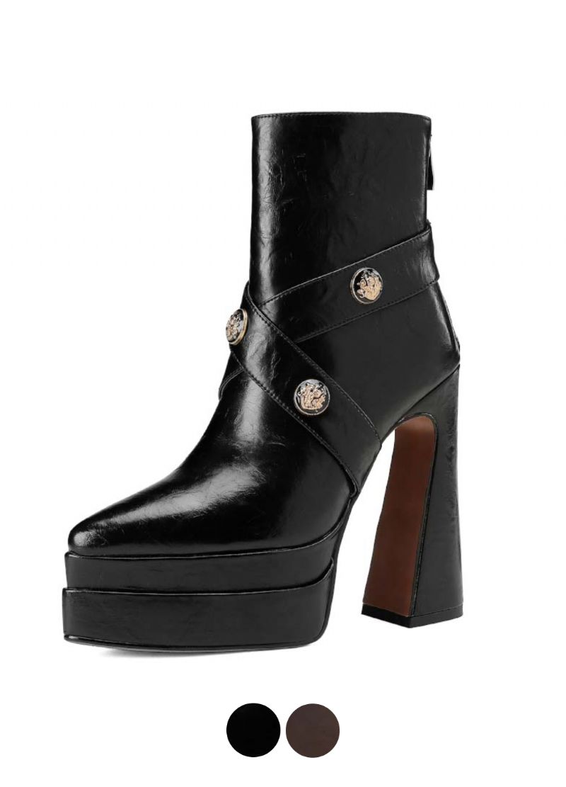 Alixa Damskie Ciepłe Buty Typu Platform Ankle Boots