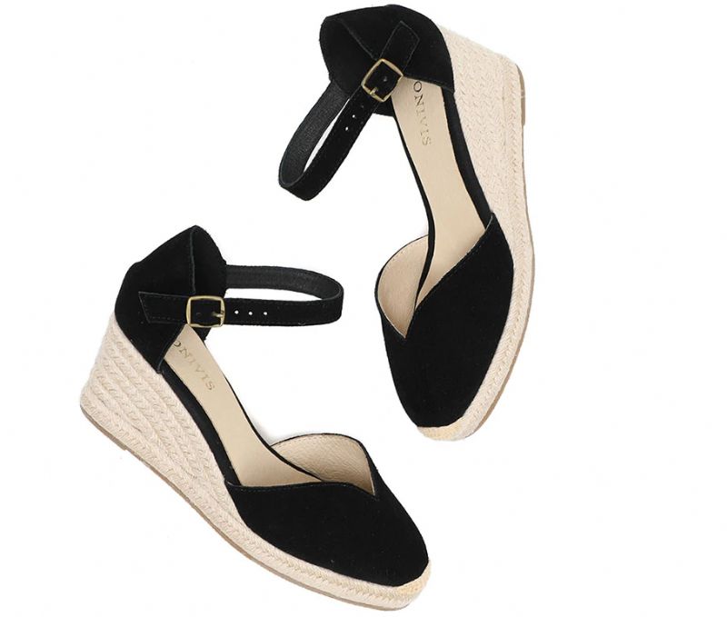 Aliza Damskie Buty Na Koturnie - 9CM V Czarny