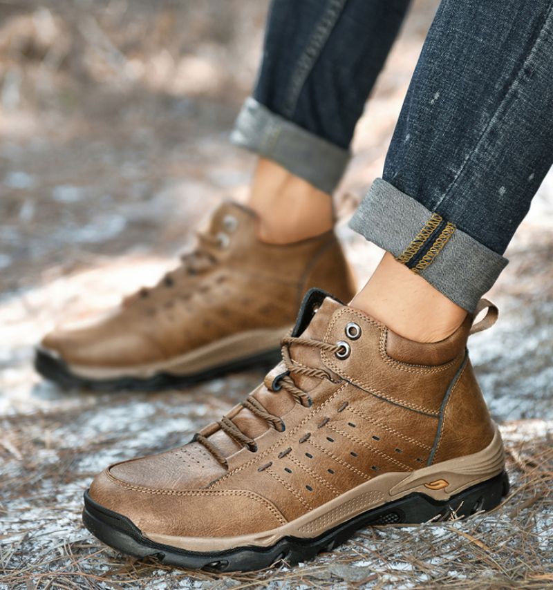 Allen Męskie Buty Śnieżne - Brązowe futro
