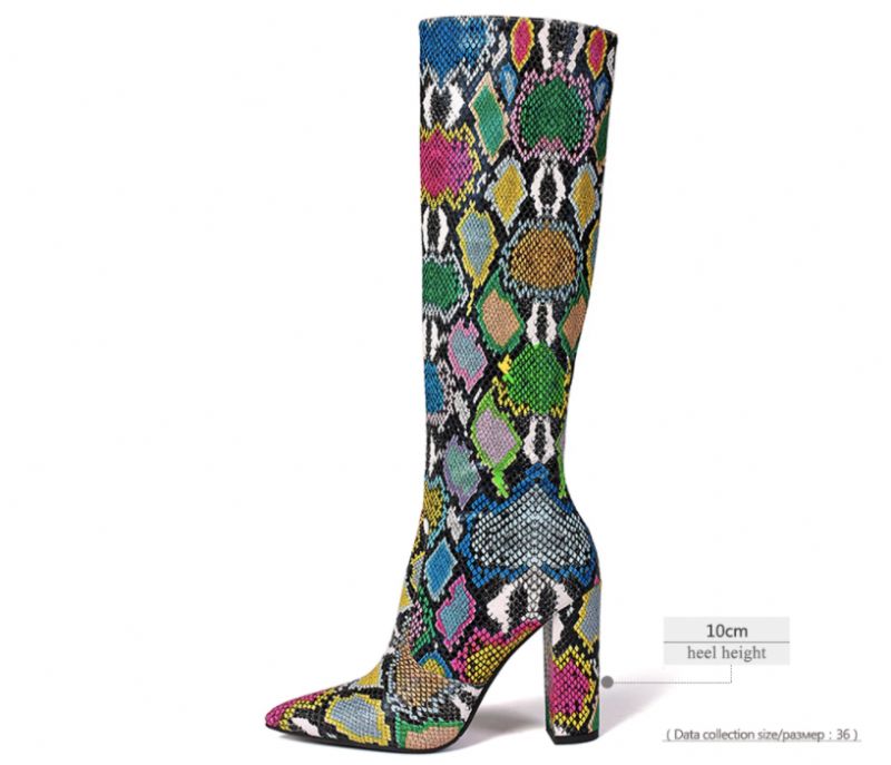 Almendra Boots Knee Length - Wąż