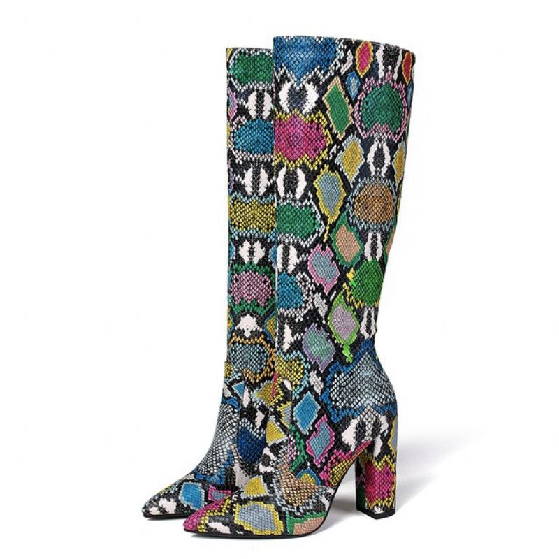 Almendra Boots Knee Length - Wąż