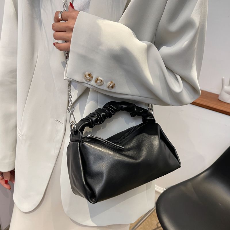 Alpes Damska Mała Skórzana Torebka Typu Crossbody - Czarny