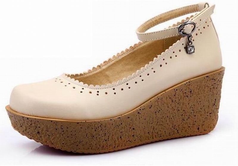 Altamira Damskie Buty Na Platformie Na Koturnie - Khaki