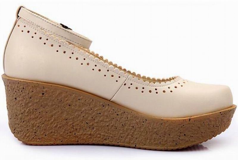 Altamira Damskie Buty Na Platformie Na Koturnie - Khaki