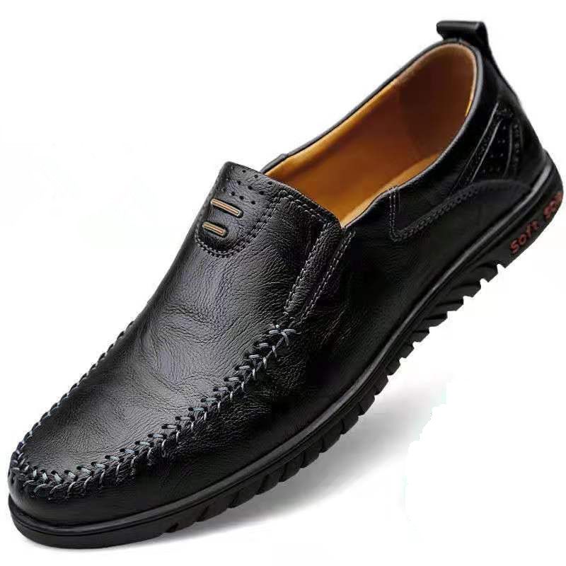 Amadeo Męskie Mokasyny Eleganckie Buty - Czarny