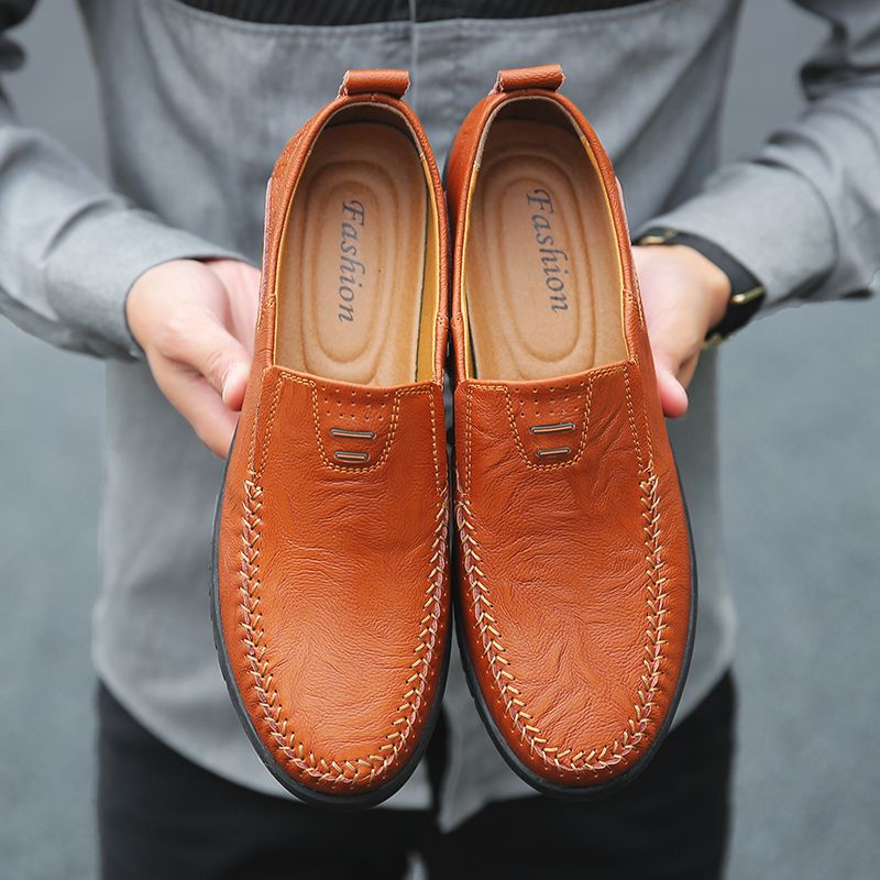 Amadeo Męskie Mokasyny Eleganckie Buty - Czarny