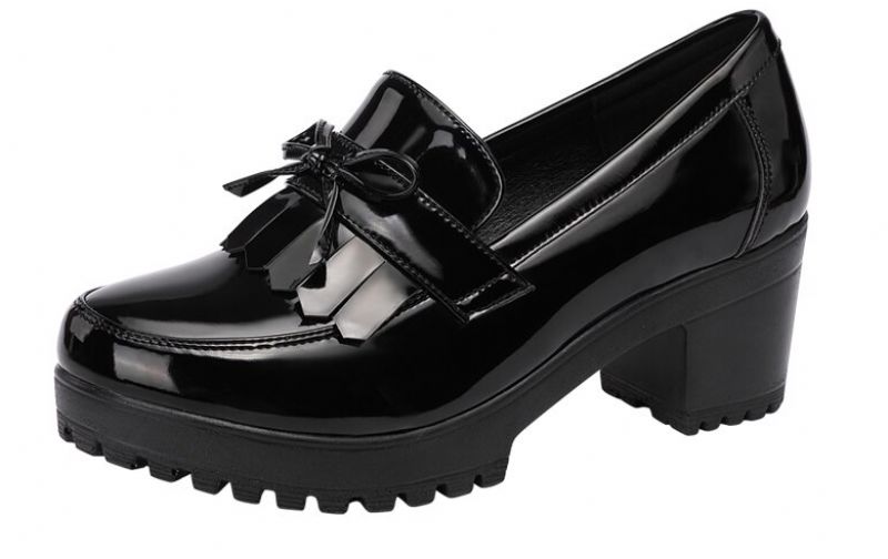 Amanda Damskie Lakierowane Slip-on - Czarny