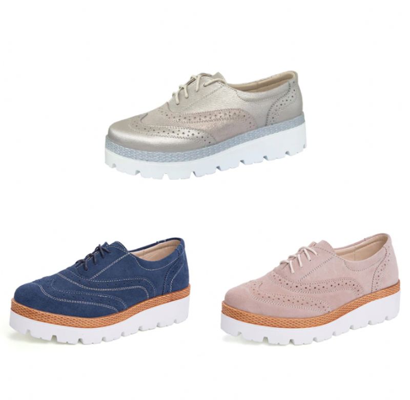 Amaru Damskie Buty Typu Oxford - Srebrny