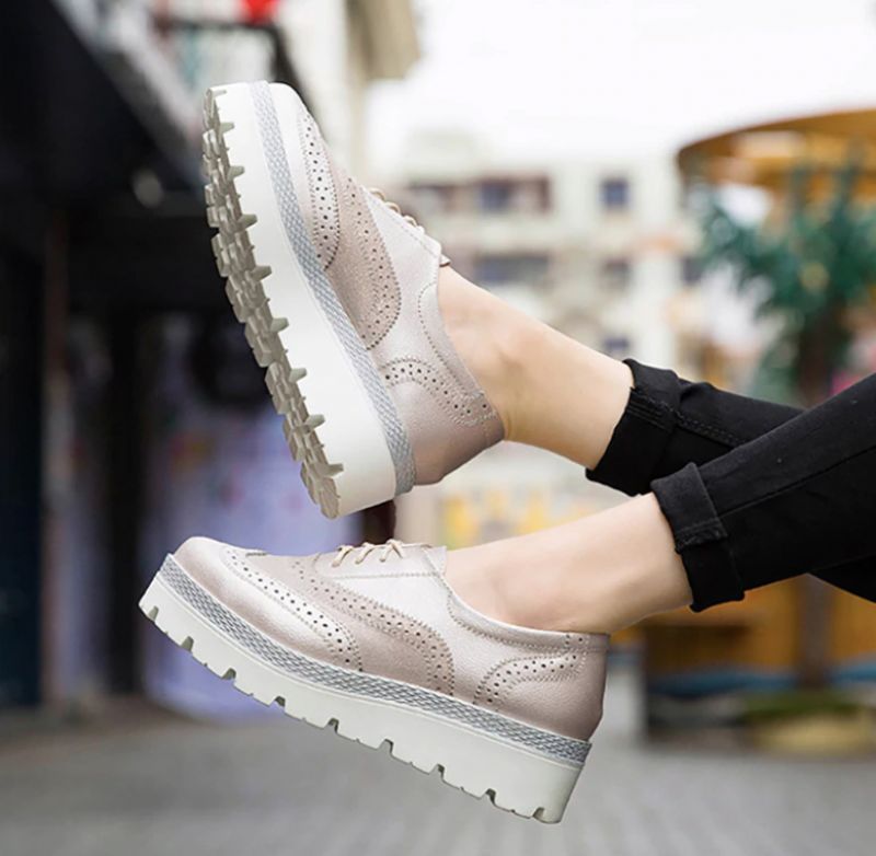 Amaru Damskie Buty Typu Oxford - Srebrny