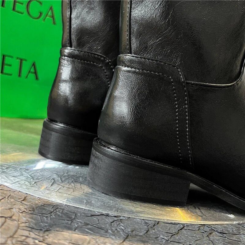Amelia Damskie Buty Do Połowy Łydki - Czarny bez futra