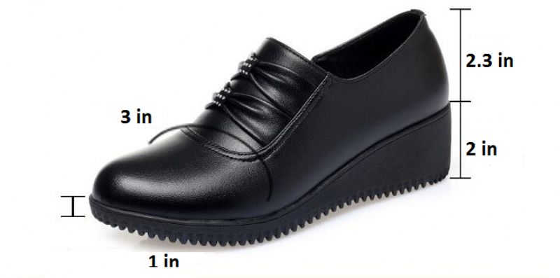 Amery Damskie Buty Na Koturnie Na Platformie - Czarny bez pluszu