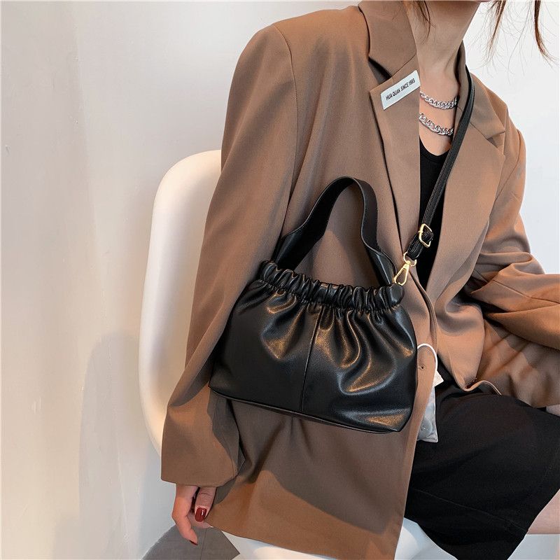 Andalux Damska Mała Skórzana Torebka Crossbody - Czarny