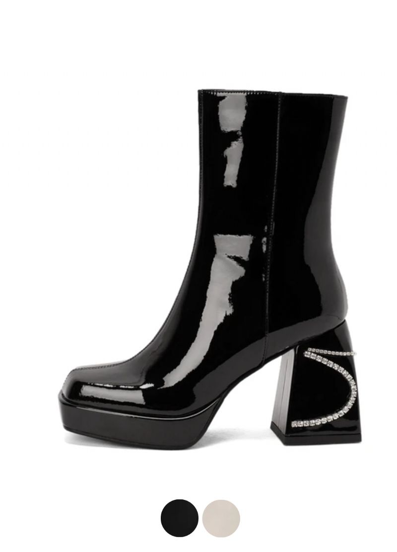 Any Damskie Lakierowane Buty Skórzane
