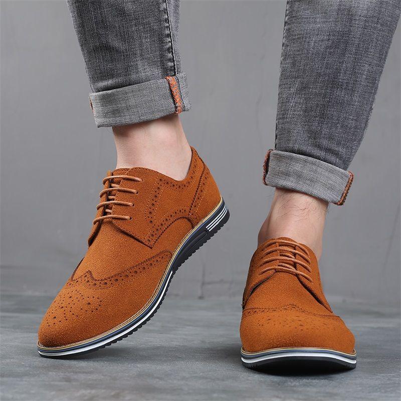 Arce Męskie Mokasyny Eleganckie Buty - Pomarańczowy
