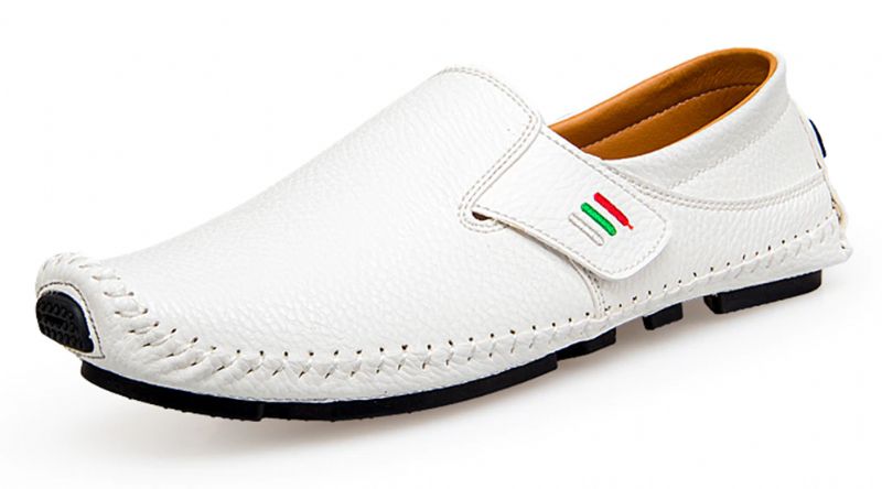 Arjona Męskie Mokasyny Eleganckie Buty - Biały