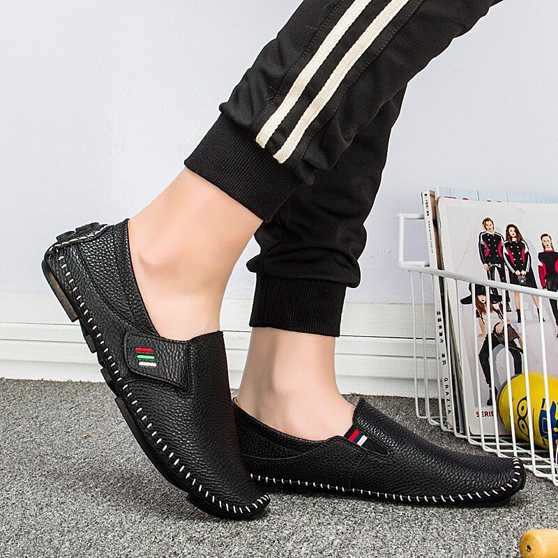 Arjona Męskie Mokasyny Eleganckie Buty - Biały