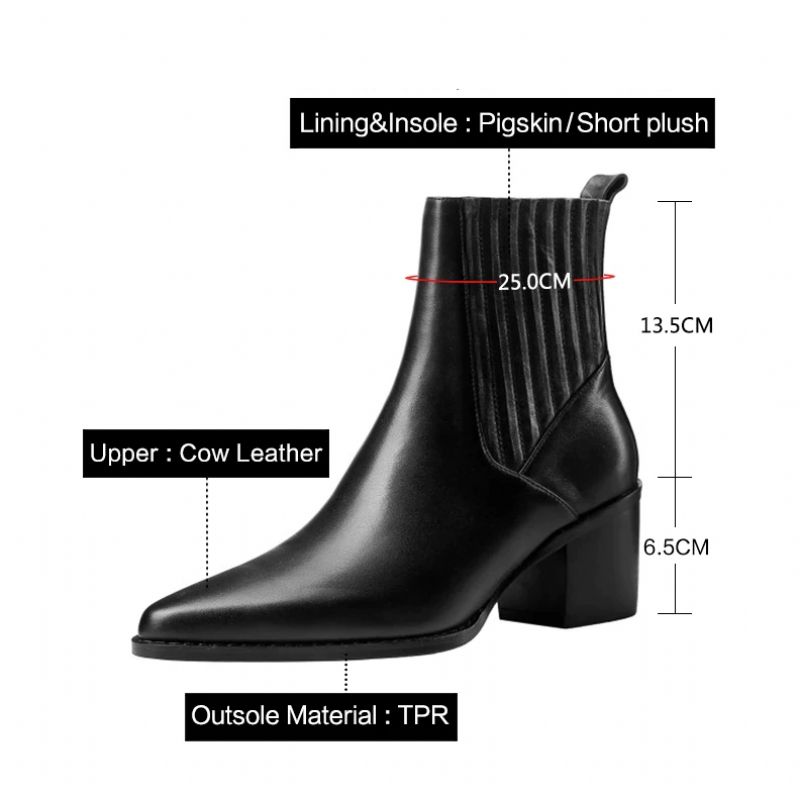 Arlette Booties Do Kostek - Czarny krótki plusz