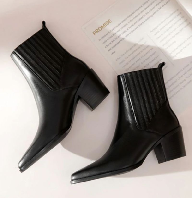 Arlette Booties Do Kostek - Czarny krótki plusz